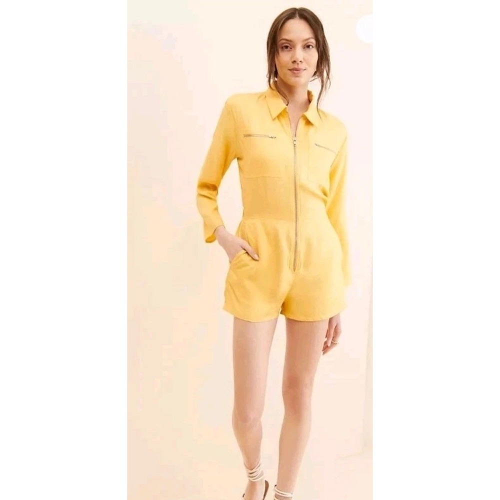 JEN'S PIRATE BOOTY Palmetto Zip Front Romper Yellow L Utility